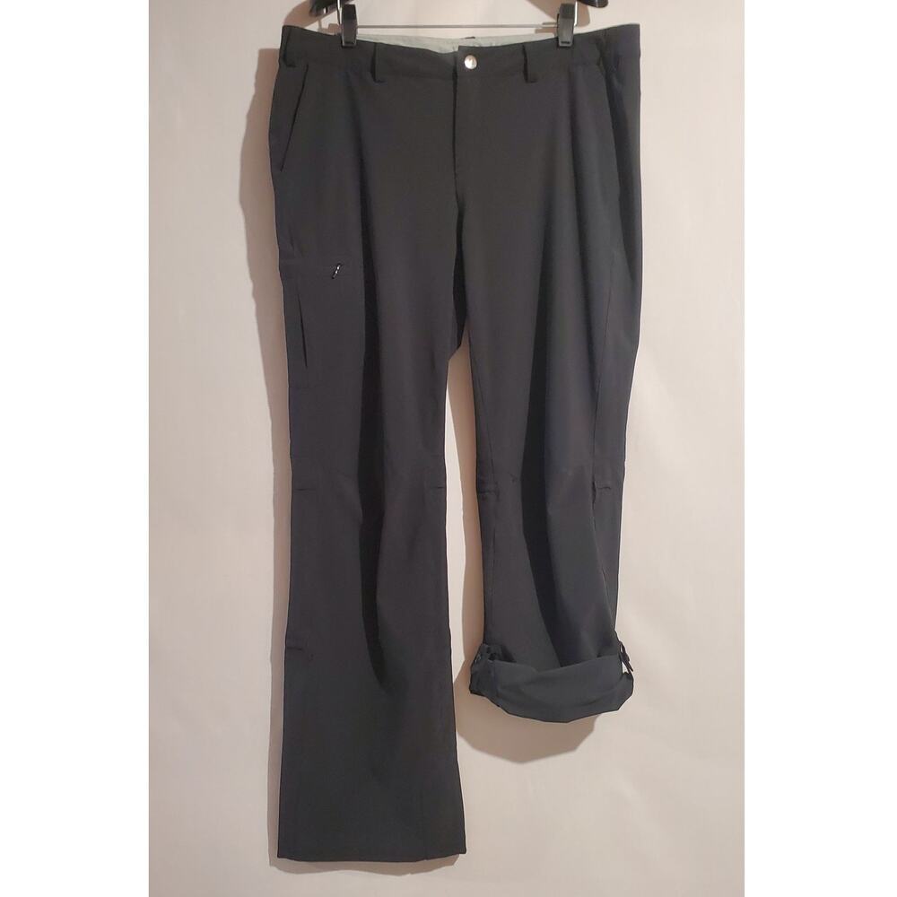 REI Women's Sahara Roll Up Cargo Hiking Pants Sz 14 Black Stretch Outdoors Trail